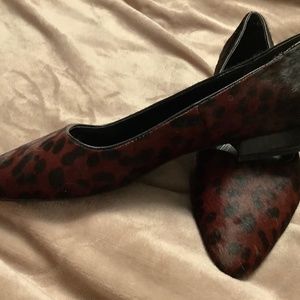 Franco Sarto burgundy leopard print shoes